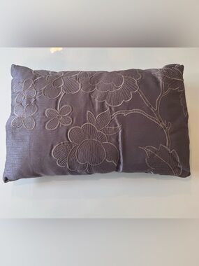 Decorative Floral Embroidered Throw Pillow